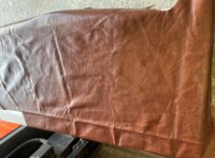 1 x Commercial Quality Full Grain Pull-Up Upholstery Leather Hide In A Warm Cognac Colourway,
