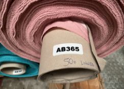 1 x 50-Metre Roll Of Linwood Luxury Chenille Upholstery Fabric In Blush Pink / Dusty Rose - Ref: