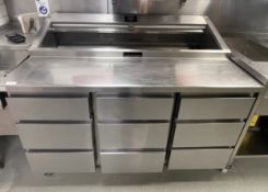 1 x Precision Six Drawer Pizza / Sandwich Topper Prep Fridge