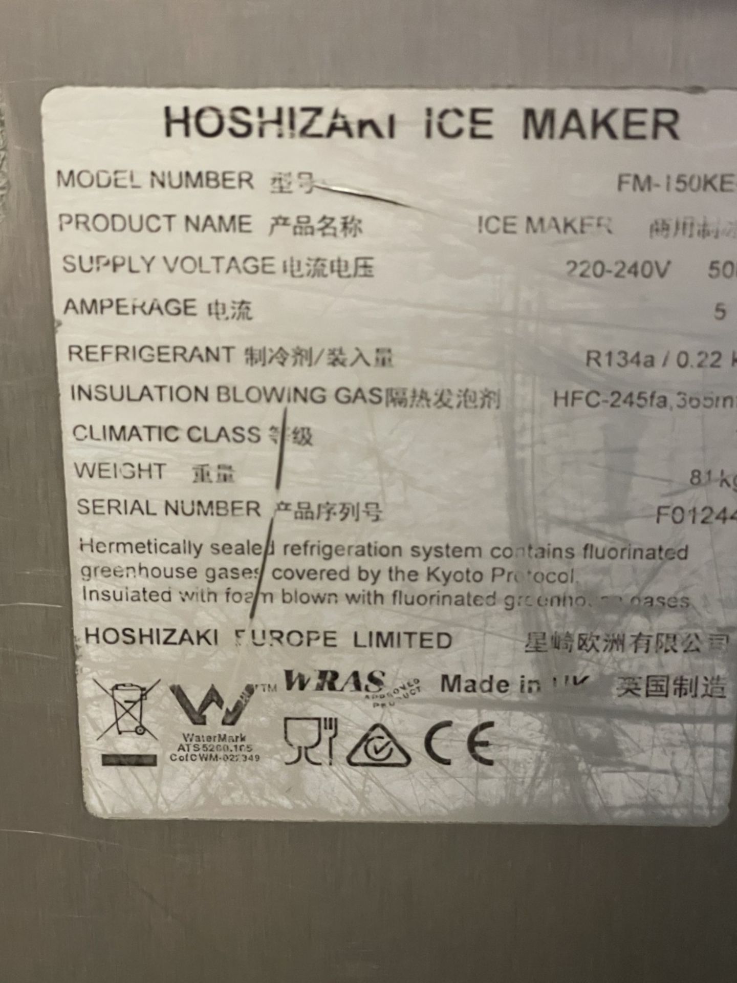 1 x Hoshizaki FM-150KE-50 Self Contained Flake Ice Machine - 150 kg of High Quality Flake Ice Per 24 - Image 5 of 6