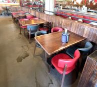4 x Rectangular Restaurant Dining Tables with Double Pedestals