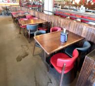 4 x Rectangular Restaurant Dining Tables with Double Pedestals