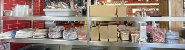 1 x Assorted Collection of Kitchen and Restaurant Items - Contents of Gantry