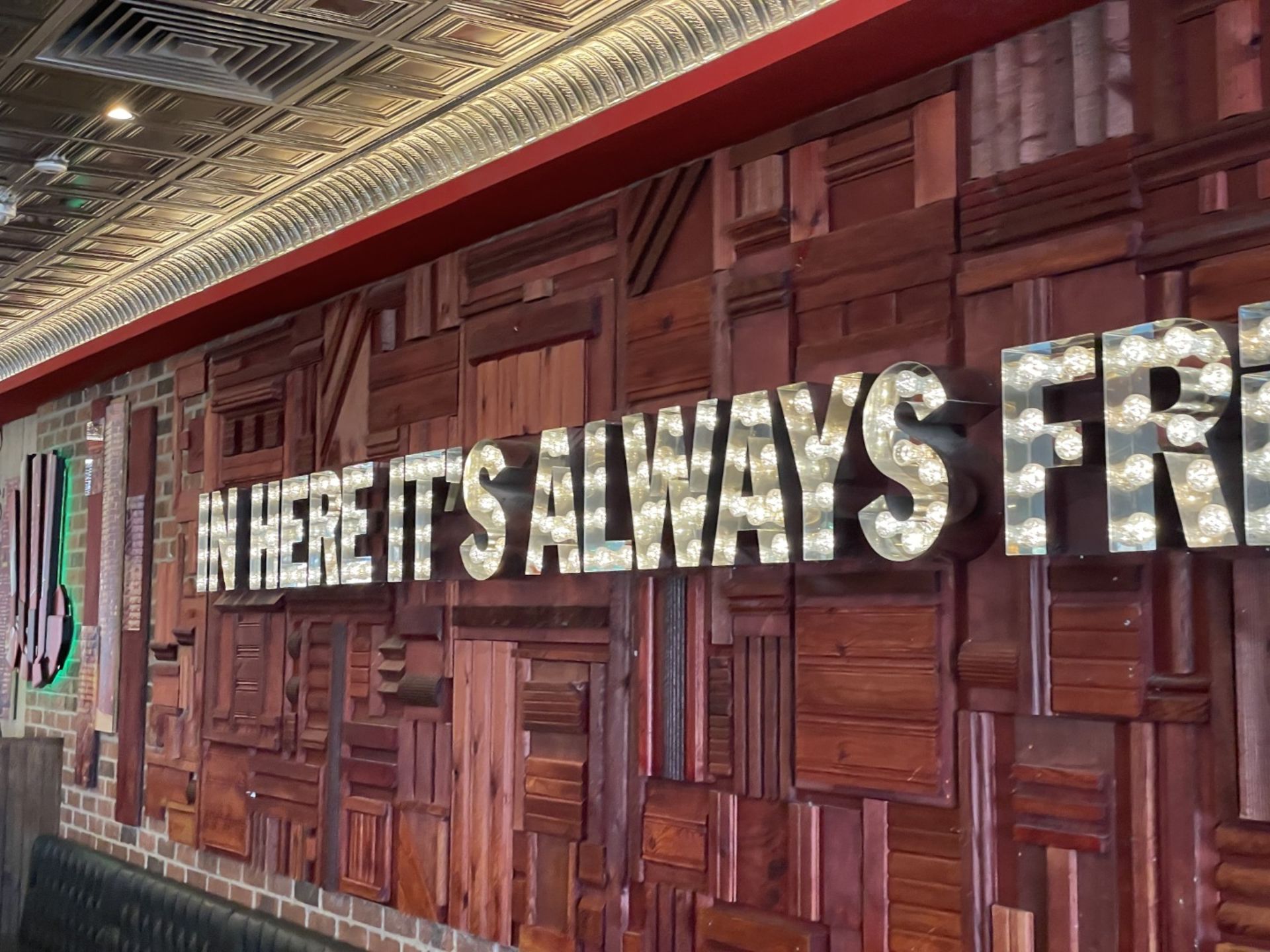 1 x Large-Format Decorative Wall Sign Featuring the Slogan “In Here It's Always Friday!” - Image 6 of 19