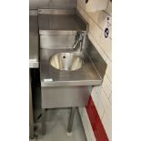 1 x Stainless Steel Handwash Unit with Mixer Tap, Splash Barriers, and Rear Shelf