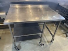 1 x Stainless Steel Prep Table with Undershelves and Castors