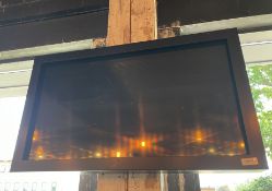 1 x Large Flat Screen Television Mounted in an Industrial Style Frame