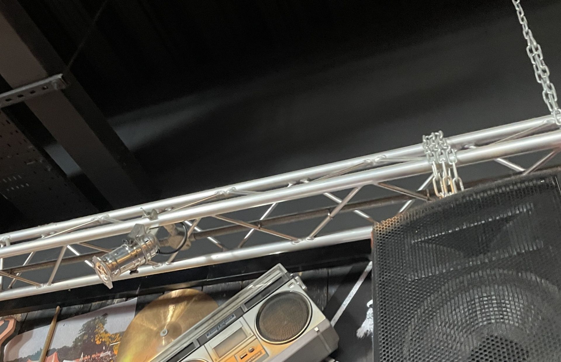 1 x Large Square Ceiling Mounted Lighting Rig with 11 Studio Lights - Ideal for Music Venues - Image 3 of 9