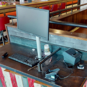 1 x Hanspree LCD Monitor with Desk Mounted Stand, Keyboard and Receipt Printer