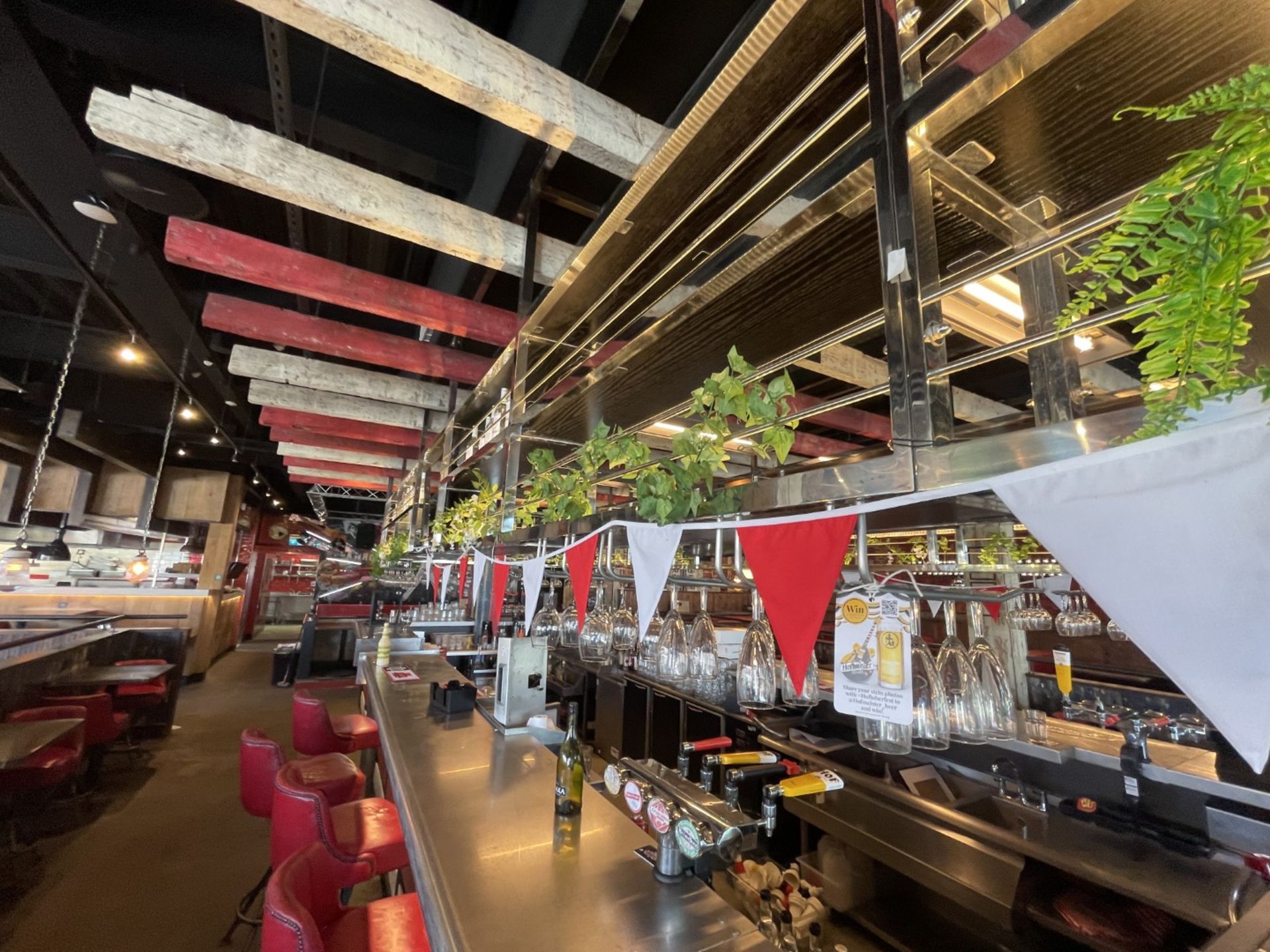 1 x Large Central Island Drinks Bar Features Stainless Bar Tops with Integral Removal Drainers - Image 59 of 64