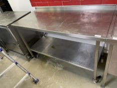 1 x Stainless Steel Prep Bench on Castors