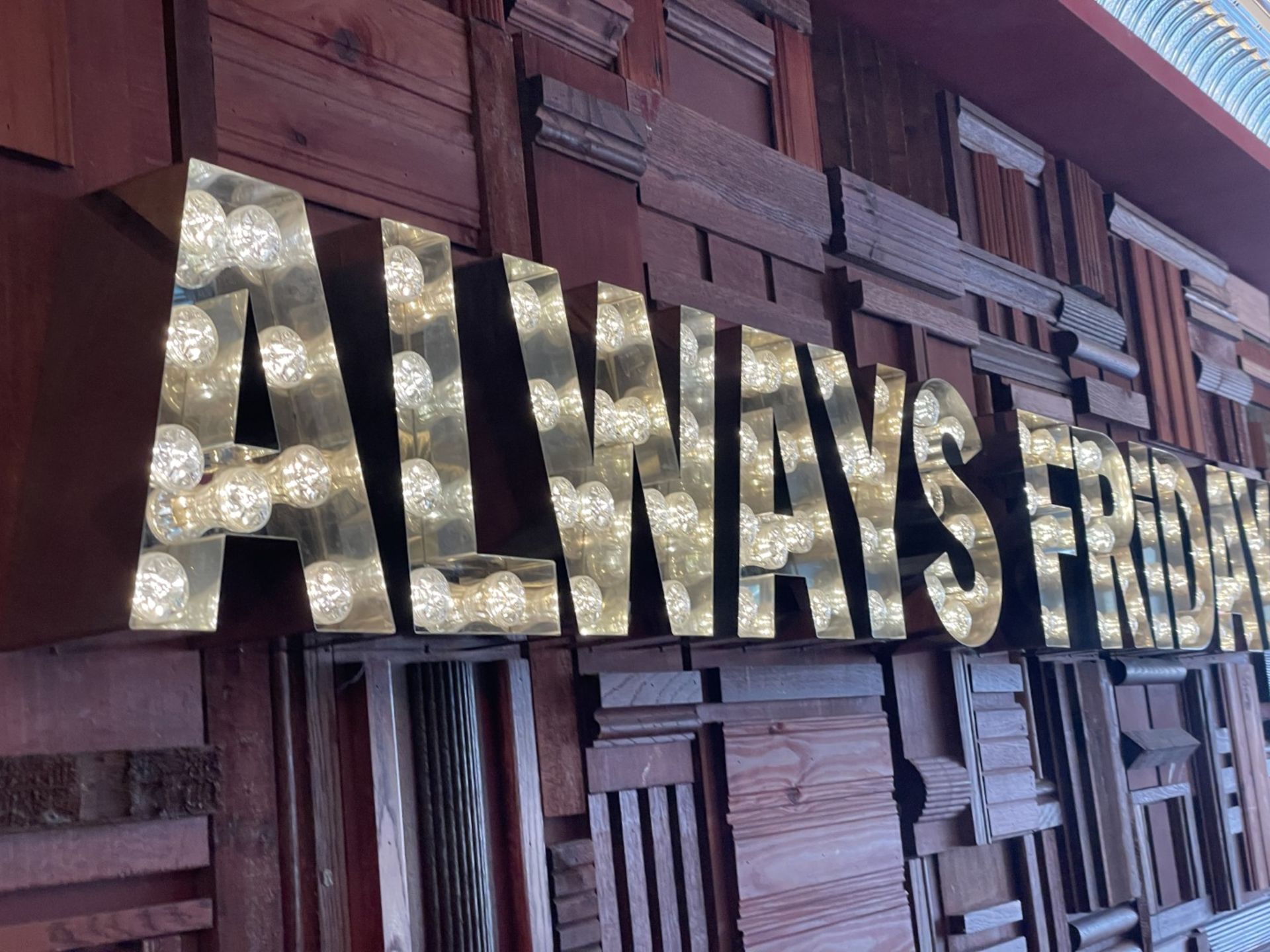 1 x Large-Format Decorative Wall Sign Featuring the Slogan “In Here It's Always Friday!” - Image 16 of 19