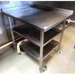 1 x Stainless Steel Prep Table with Undershelves and Castors