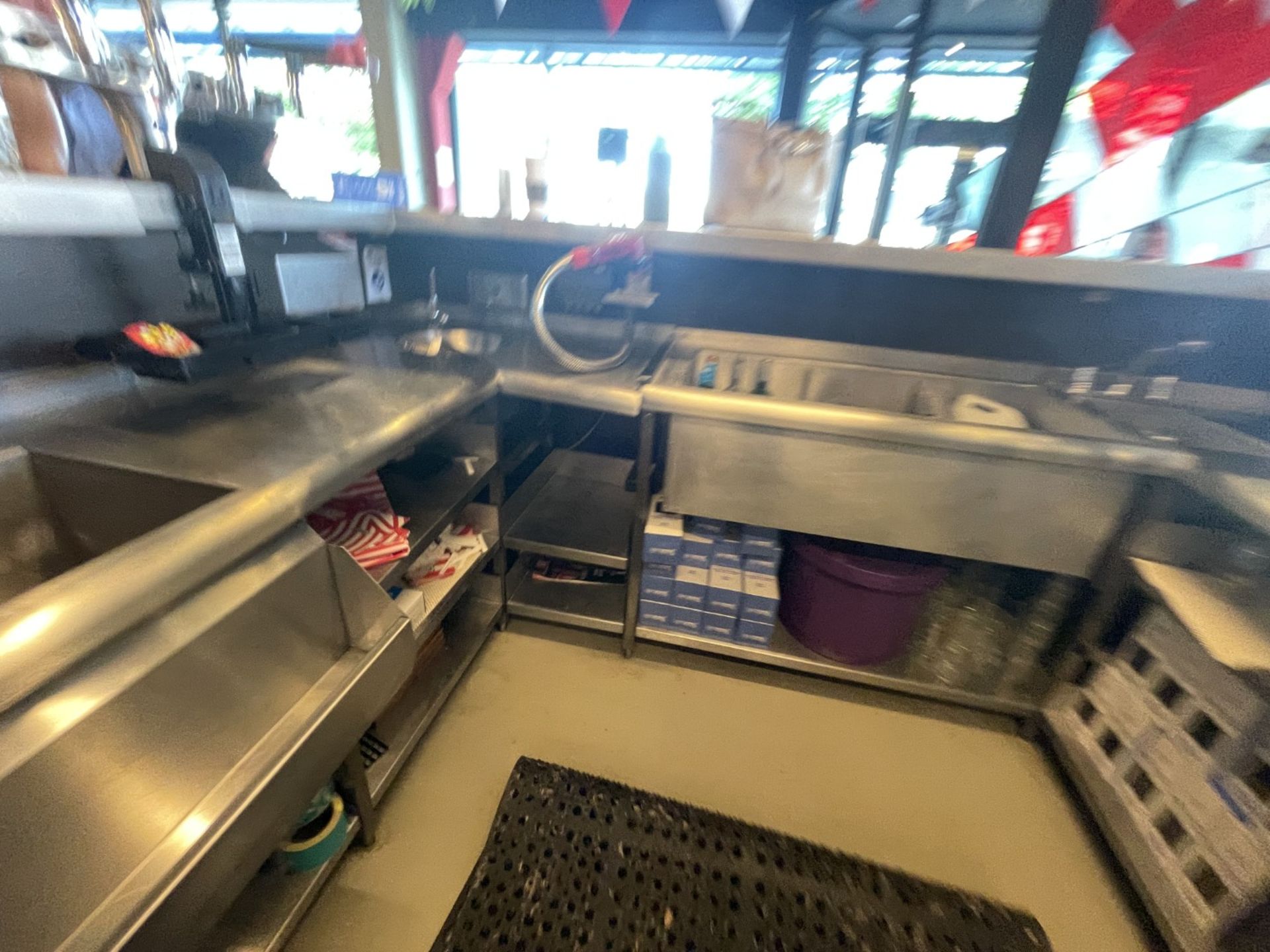 1 x Large Central Island Drinks Bar Features Stainless Bar Tops with Integral Removal Drainers - Image 23 of 64