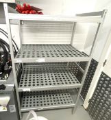 1 x Fridge/Freezer Aluminium Shelving Unit with Removable Hygienic Perforated Shelves