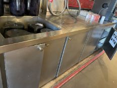 1 x Stainless Steel Drinks Station Bar Featuring Removable Drainers, Large Sink Area, Cupboard