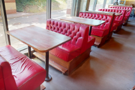 1 x Collection of Tall Seating Booths with Footrests - Includes 3 x Back to Back Benches and 2 x End