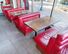 1 x Seating Booth Area Consisting of Two Single Seating Benches, Two Double Seating Benches