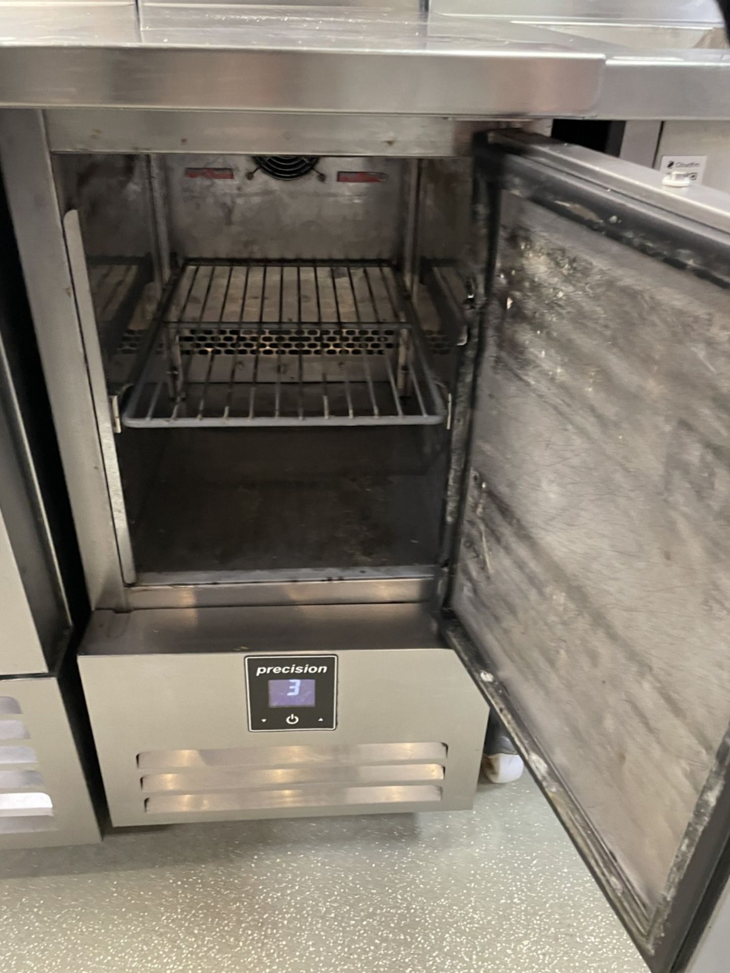 1 x Precision Single Door Stainless Steel Space Saver Prep Fridge - Image 2 of 3