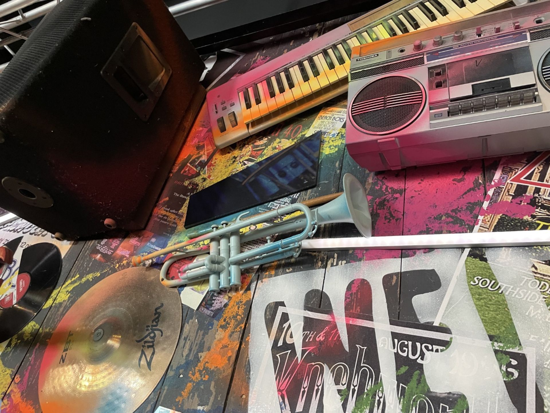1 x Collection of Rock ‘N’ Roll Custom Display Instruments for a Wall Feature - Image 28 of 34