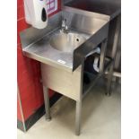 1 x Stainless Steel Handwash Unit with Mixer Tap, Splash Barriers, and Rear Shelf