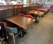 4 x Rectangular Restaurant Dining Tables with Double Pedestals