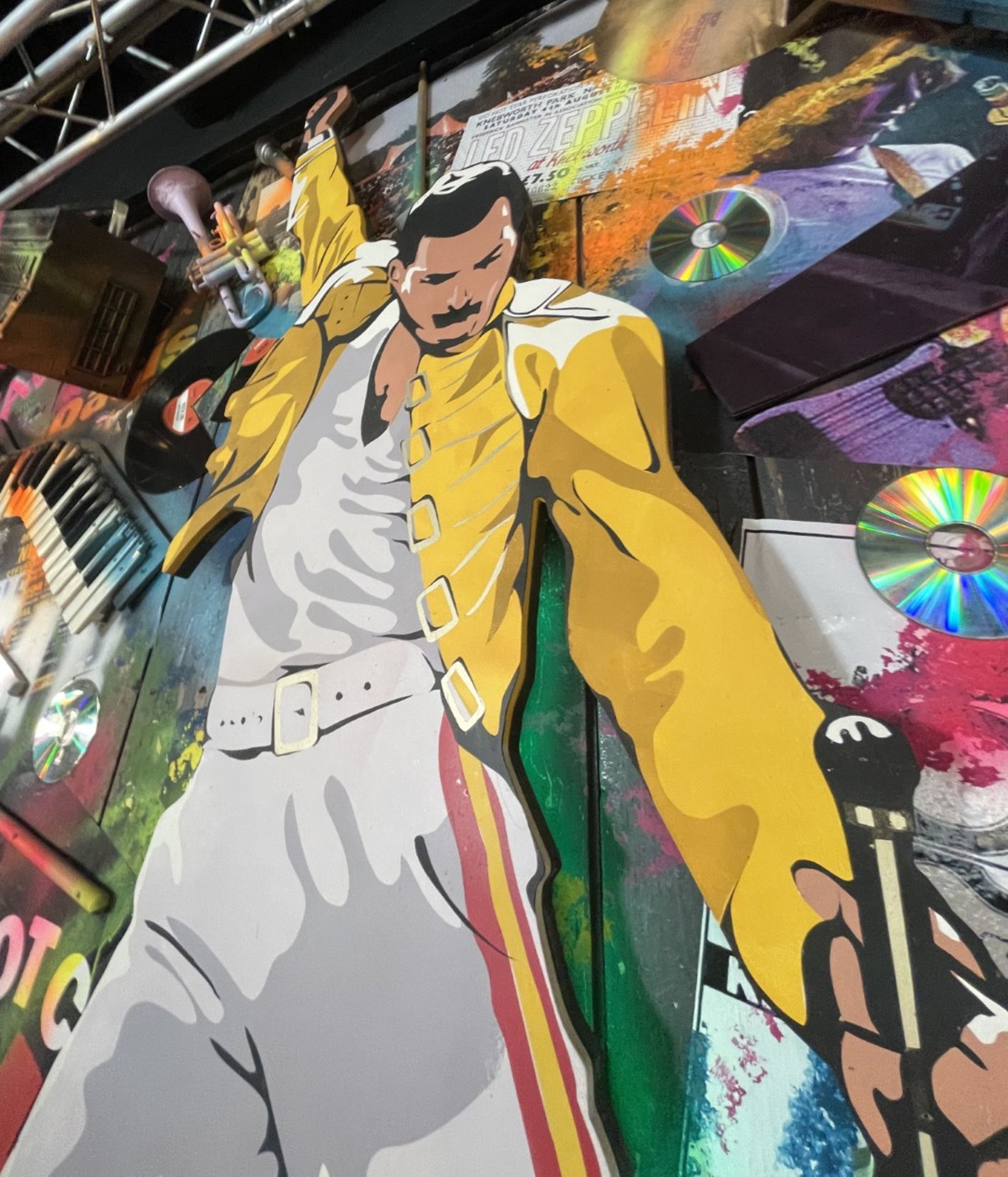 1 x Lifesize Wooden Cut-out of Queens Freddy Mercury in His Signature Yellow Jacket and Iconic - Image 2 of 2