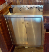 1 x Stainless Steel Two Door Waiter Station with Cable Tidy Port for Epos Systems, Printers