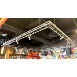 1 x Large Square Ceiling Mounted Lighting Rig with 11 Studio Lights - Ideal for Music Venues