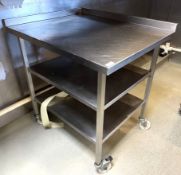 1 x Stainless Steel Prep Table with Undershelves and Castors