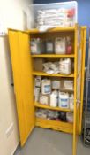 1 x Yellow Hazard Cabinet with Cleaning Equipment Including 5l Cleaning Fluids, Mop Heads, Henry