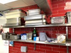 1 x Large Double Wall Mounted Stainless Steel Shelf Unit with Pictured Contents of Shelves