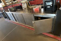 1 x Stainless Steel Dinks Station Bar Featuring Removable Drainers, Large Sink Area, Cupboard