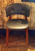 12 x Restaurant Dining Chairs - Grey Faux Leather Seats and Backrests