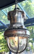 3 x Reclaimed Killark HX-2-100 Industrial Hanging Pendant Lights Featuring Protective Cages