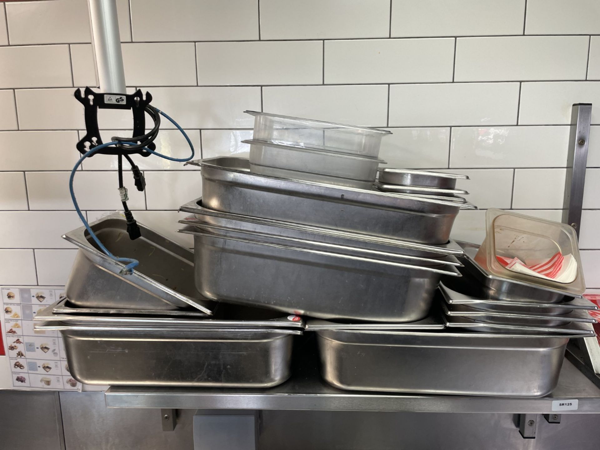 1 x Stainless Steel Wall Mounted Shelf - Includes Pictured Contents of the Shelf - Image 3 of 4