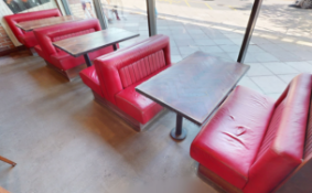 1 x Seating Booth Area Consisting of Two Single Seating Benches, Two Double Seating Benches
