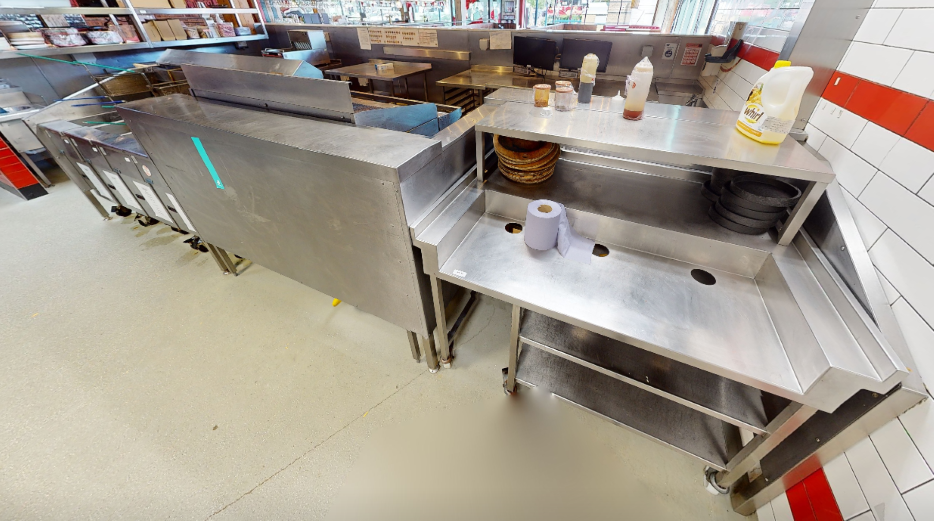 1 x Bespoke Stainless Steel Kitchen Station Featuring Three Sections For Appliance or Workstations - Image 5 of 6