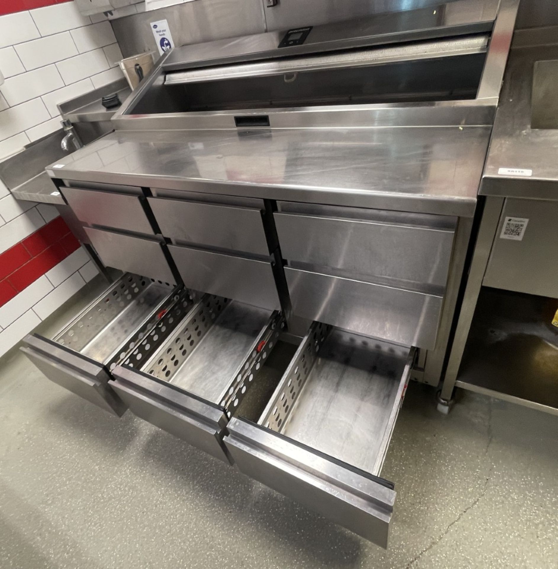 1 x Precision Six Drawer Pizza / Sandwich Topper Prep Fridge - Image 9 of 10