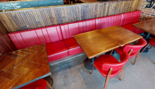 1 x Retaurant Banqueting Seating Bench Upholstered in a Red Faux Leather - Approx Length: 420 cms