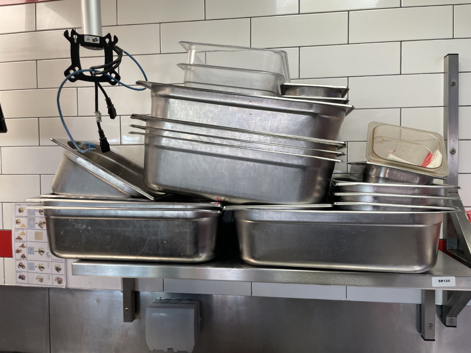 1 x Stainless Steel Wall Mounted Shelf - Includes Pictured Contents of the Shelf - Image 2 of 4