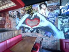 1 x Large Contemporary Wall Mounted Mural Featuring Two Monochrome Hands in the Shape of a Heart