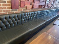1 x Large Faux Leather Banqueting Seating Bench Upholstered in a Green Faux Leather
