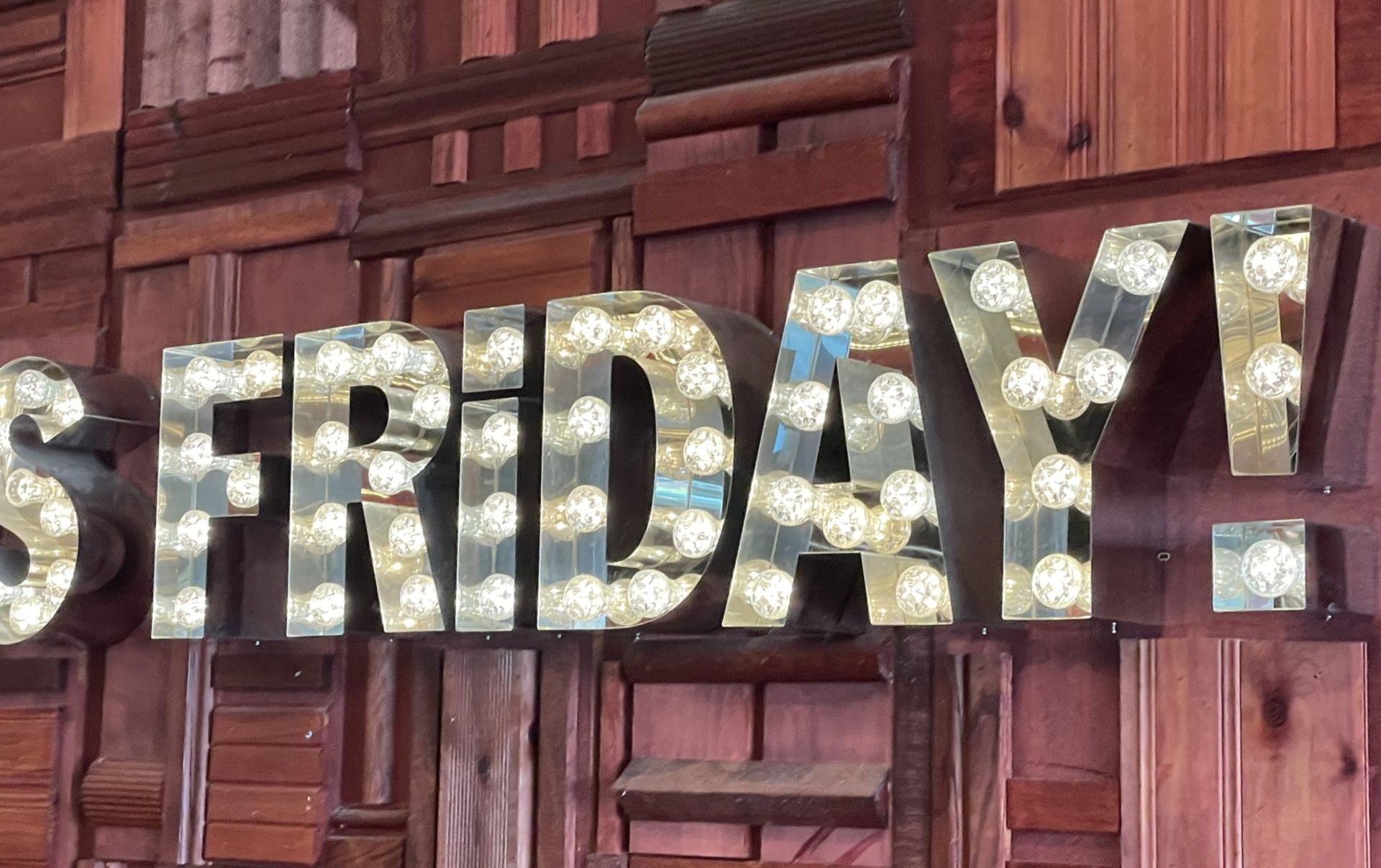 1 x Large-Format Decorative Wall Sign Featuring the Slogan “In Here It's Always Friday!” - Image 3 of 19