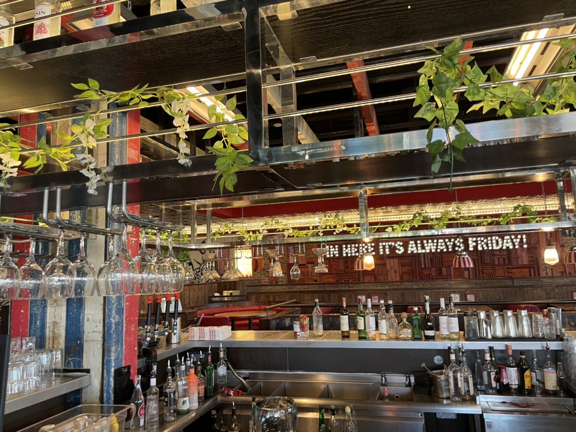 1 x Large Central Island Drinks Bar Features Stainless Bar Tops with Integral Removal Drainers - Image 62 of 64