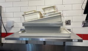 1 x Stainless Steel Wall Mounted Shelf - Includes Pictured Contents of the Shelf