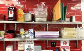 1 x Large Double Wall Mounted Stainless Steel Shelf Unit with Pictured Contents of Shelves