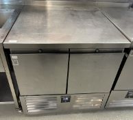 1 x Precision Two Door Stainless Steel Prep Freezer