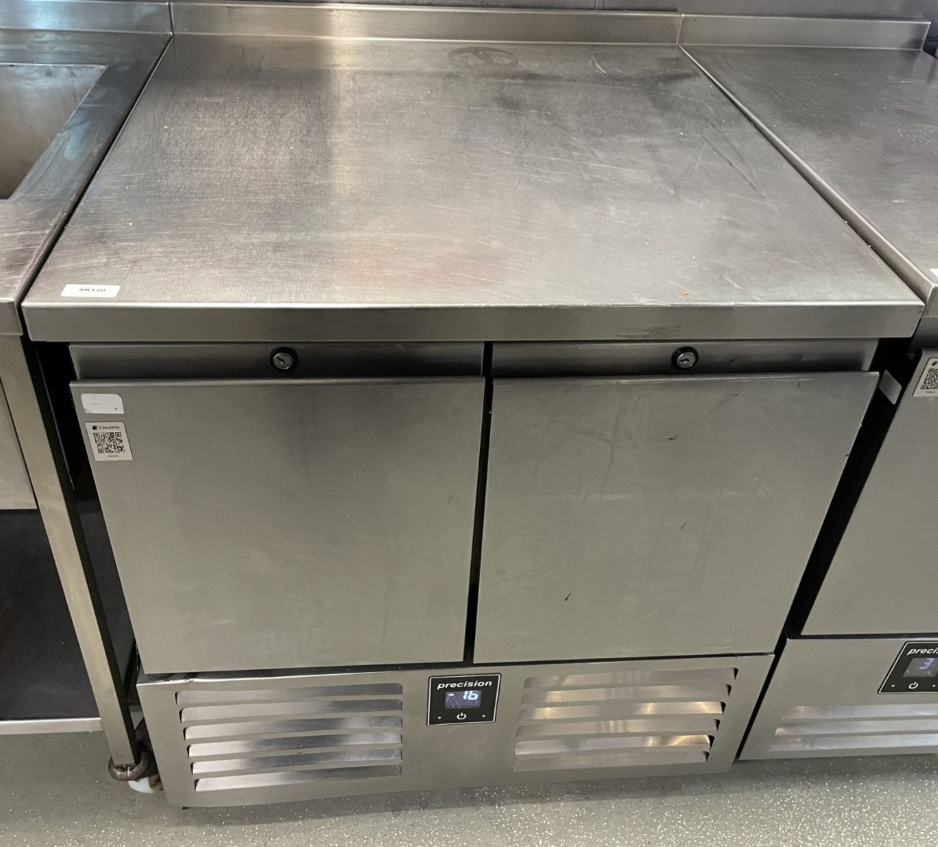 1 x Precision Two Door Stainless Steel Prep Freezer
