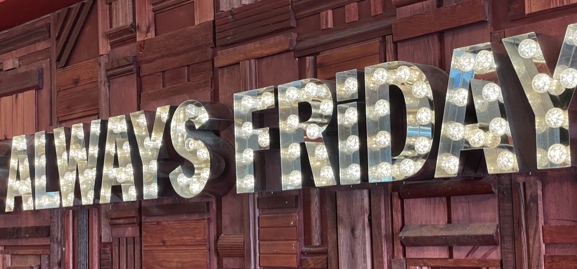1 x Large-Format Decorative Wall Sign Featuring the Slogan “In Here It's Always Friday!” - Image 4 of 19